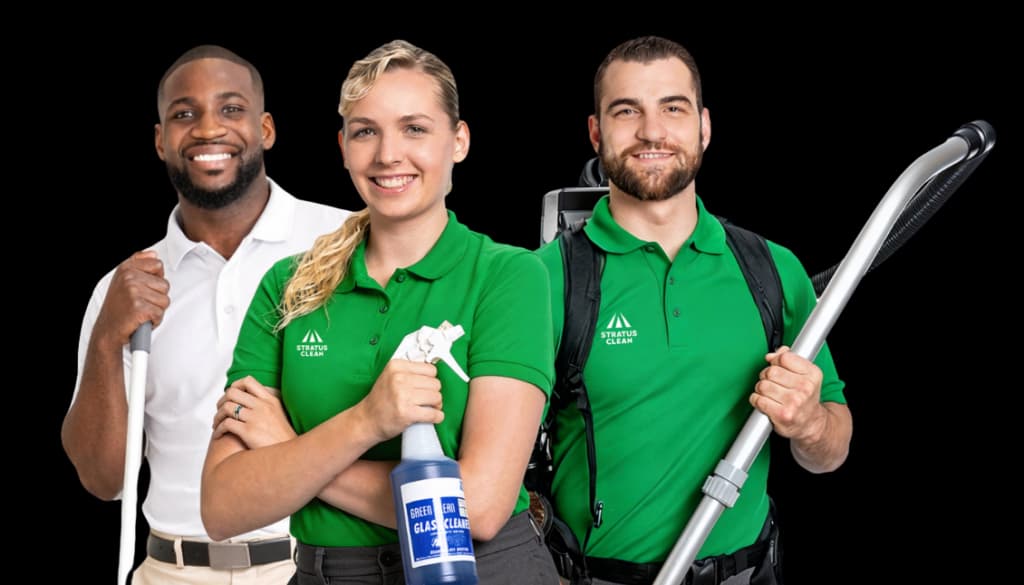 Commercial cleaning team